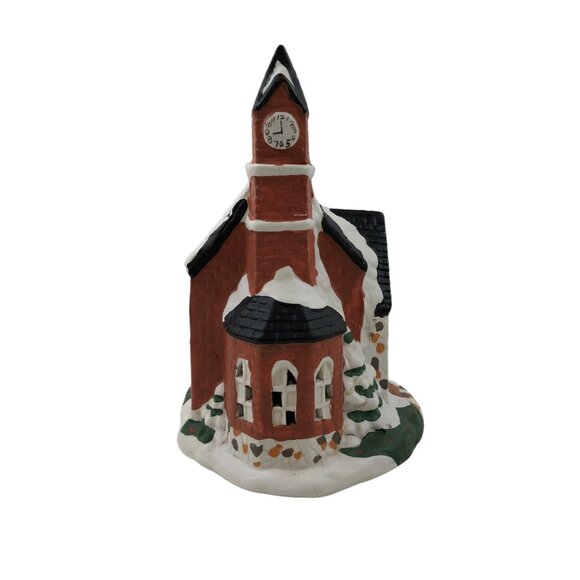 Caldor Hand Painted Porcelain Lighted House Church Christmas Holiday Vintage - Picture 5 of 10